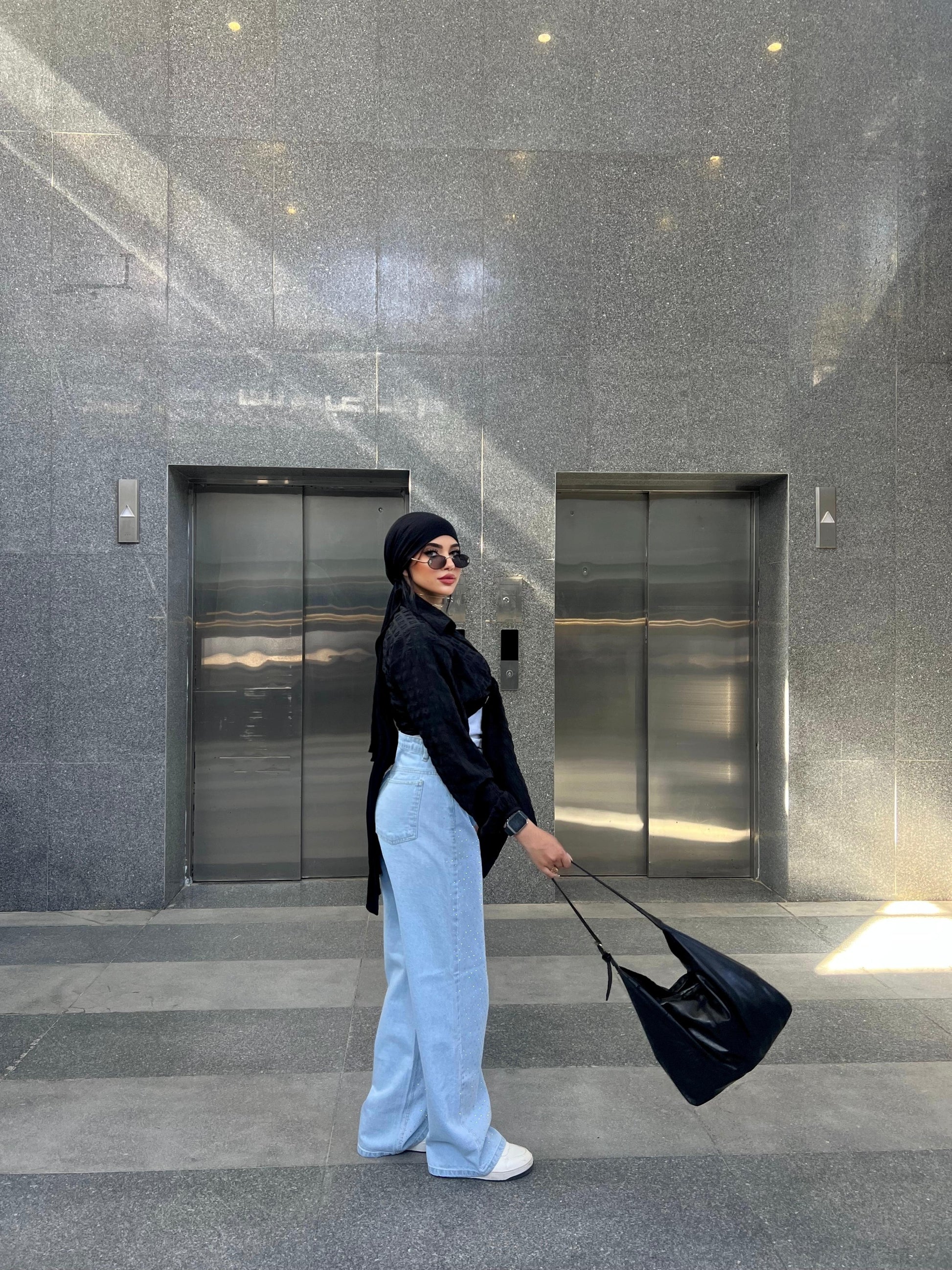 Strass Studded Jeans Pants Light Blue OBS-350C